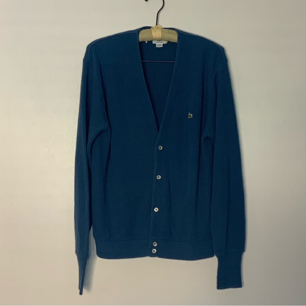 Vintage IZOD LACOSTE dark blue cardigan size medium
